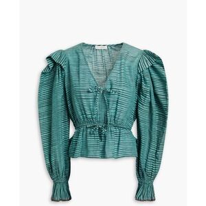 ULLA JOHNSON Ophelia striped cotton-jersey top